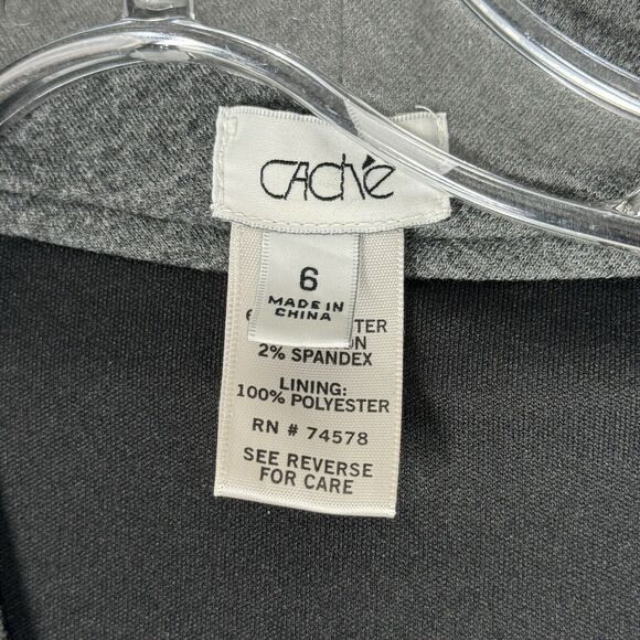 Cache Dress Women 6 Gray Sheath Office Career Business Preppy Neutral Minimalist - Picture 5 of 8